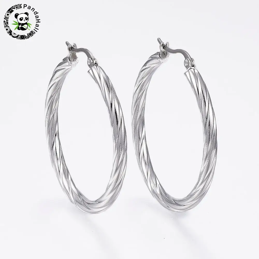 6 Pairs Twist Stripe 304 Stainless Steel Hoop Earrings Diy Earring Findings Jewelry Making Accessories,42x40x3.5mm; Pin: 1x0.8mm
6 Pairs Twist Stripe 304 Stainless Steel Hoop Earrings Diy Earring Findings Jewelry Making Accessories,42x40x3.5mm; Pin: 1x0.8mm