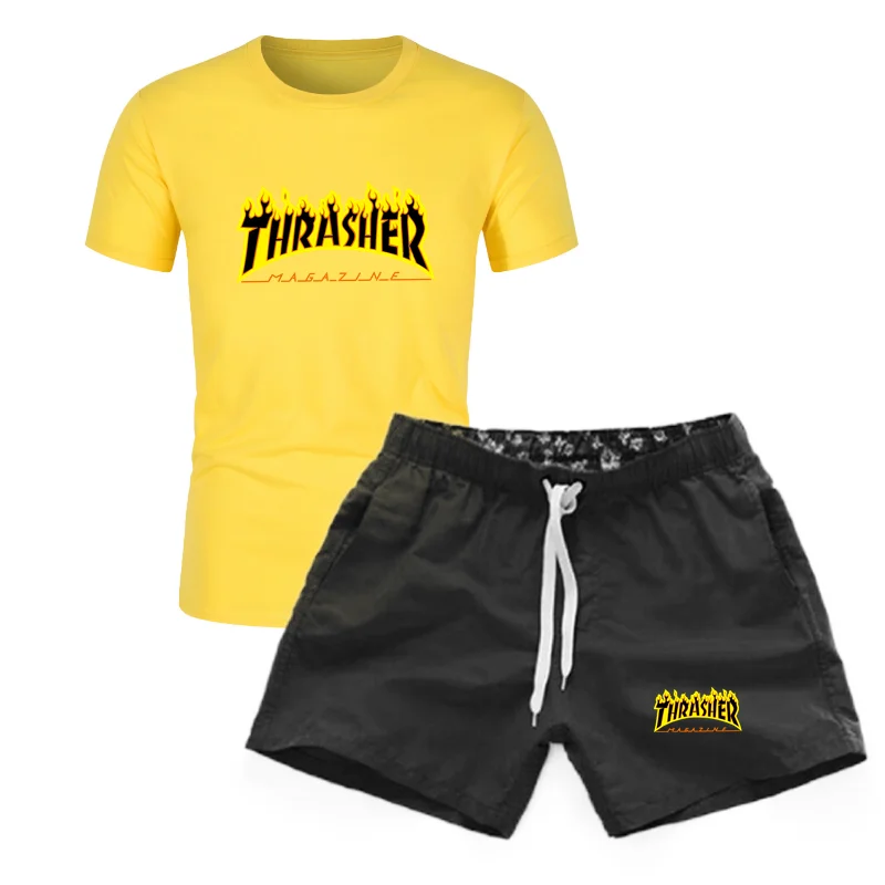 Men's sportswear summer leisure running fitness short-sleeved shorts men's sportswear