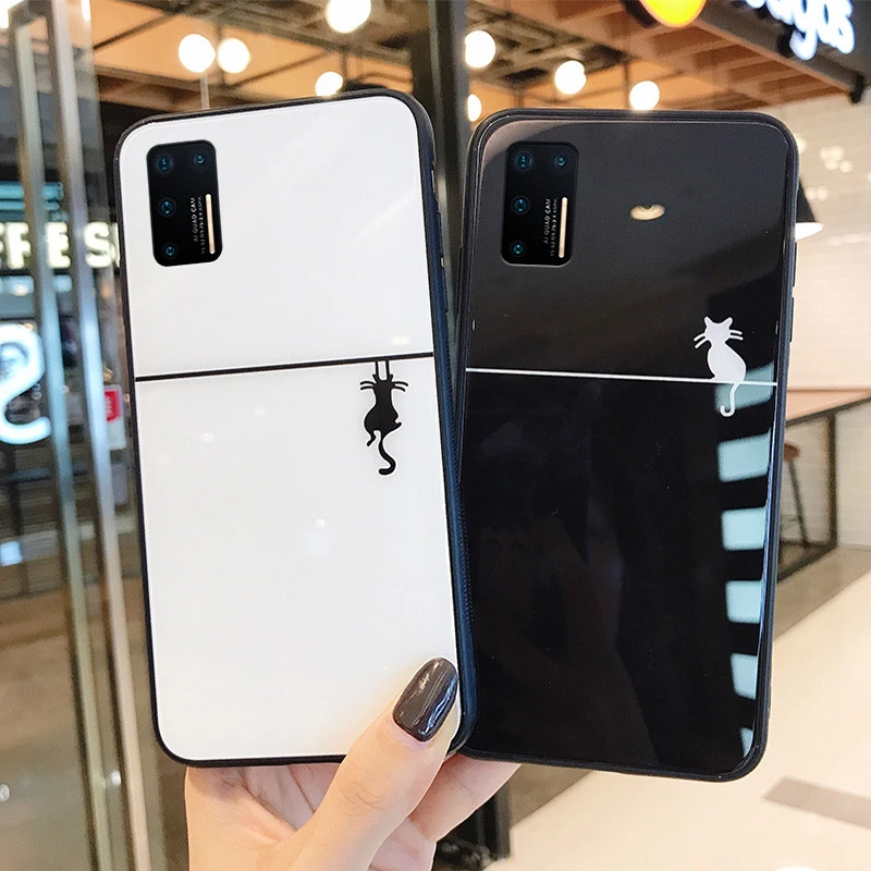For Samsung S21 Plus 5G S20 FE S10E Case A02S M51 M21 Luxury Cat shadow Hard Glass Cover For Samsung S21 ultra 5G S8 S9 S10 lite
For Samsung S21 Plus 5G S20 FE S10E Case A02S M51 M21 Luxury Cat shadow Hard Glass Cover For Samsung S21 ultra 5G S8 S9 S10 lite