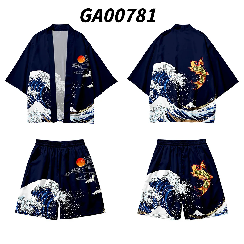 Кимоно мужское с принтом карпа, кардиган и шорты в японском стиле, хаори Оби, азиатская одежда для косплея
Кимоно мужское с принтом карпа, кардиган и шорты в японском стиле, хаори Оби, азиатская одежда для косплея