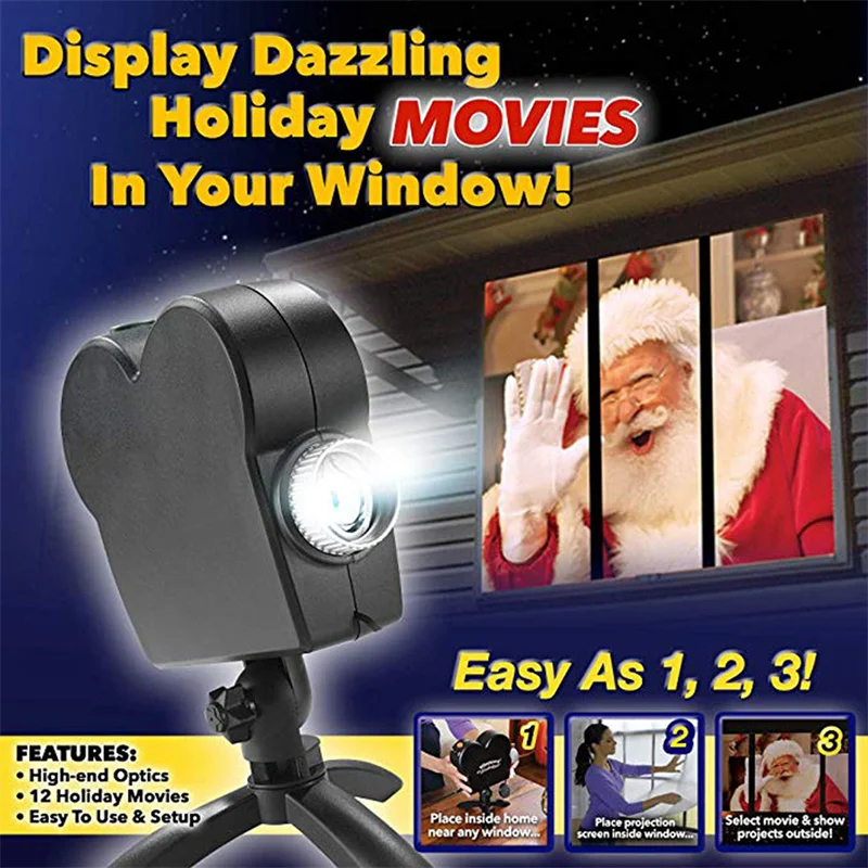 Christmas Halloween Laser Projector 12 Movies Disco Light Mini Window Home Theater Projector Indoor Outdoor Wonderland Projector
Christmas Halloween Laser Projector 12 Movies Disco Light Mini Window Home Theater Projector Indoor Outdoor Wonderland Projector