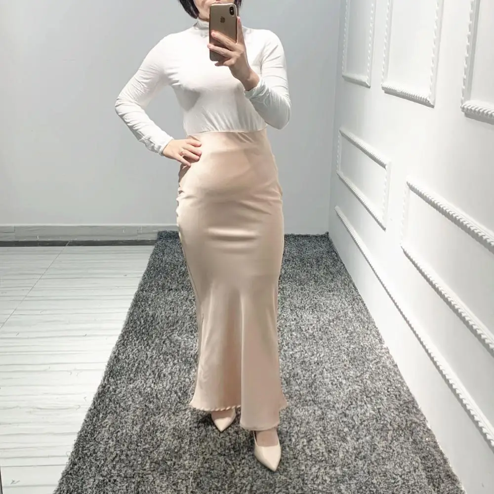 Muslim Bottoms Women's Silk Satin Tulle Skirt Fishtail Gown High Waist Bodycon Long Modest Midi Skirts Party Ramadan Islamic
Muslim Bottoms Women's Silk Satin Tulle Skirt Fishtail Gown High Waist Bodycon Long Modest Midi Skirts Party Ramadan Islamic