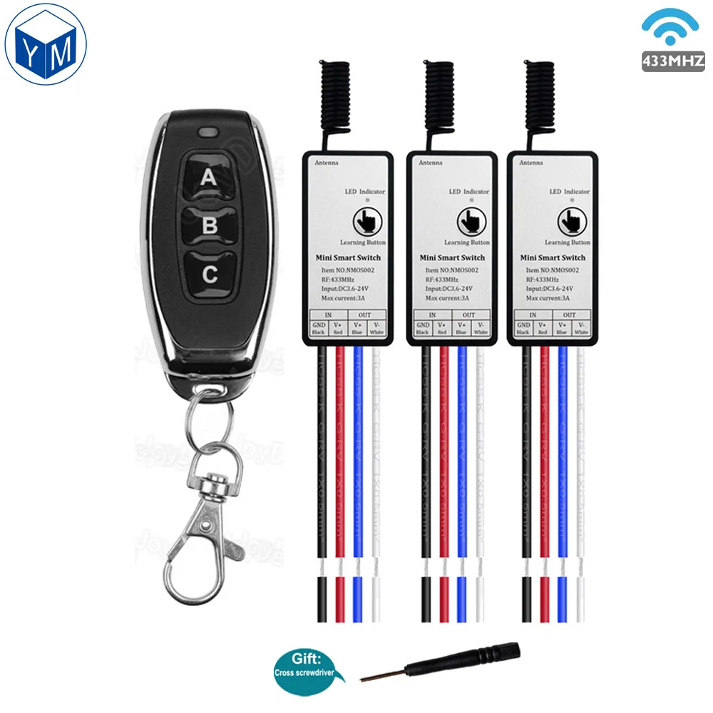 Joydeal 433Mhz DC 3.6V 6V 12V 1CH Relay Mini Wireless RF Remote Control Switch Receiver And Transmitter For LED Lamp Light Strip
Joydeal 433Mhz DC 3.6V 6V 12V 1CH Relay Mini Wireless RF Remote Control Switch Receiver And Transmitter For LED Lamp Light Strip