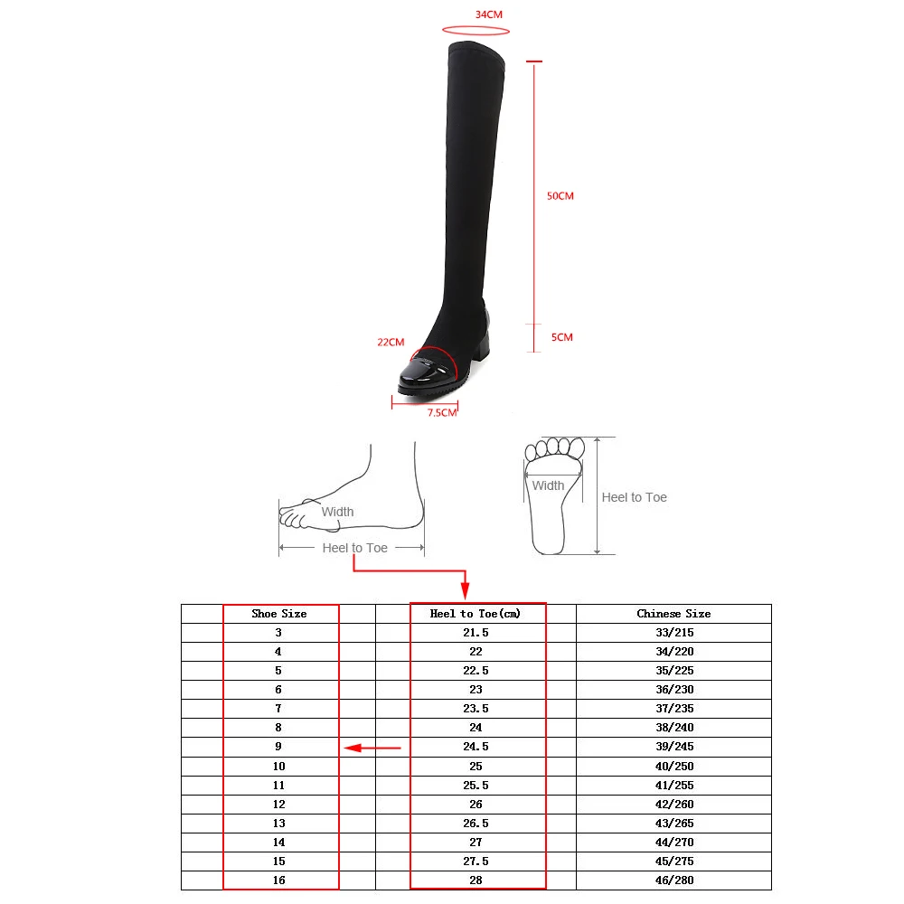 

Stretch Fabric Over The Knee Boots Women Thigh High Boots Ladies Autumn Winter Long Boots Shoes Woman Botas Mujer Bottine Femme