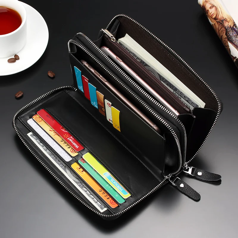 Luxury Brand Men Clutch Bag Genuine Leather Long Purse Double Zipper Money Clip Black Business Cow Leather Wallet Male Handy Bag
Luxury Brand Men Clutch Bag Genuine Leather Long Purse Double Zipper Money Clip Black Business Cow Leather Wallet Male Handy Bag
