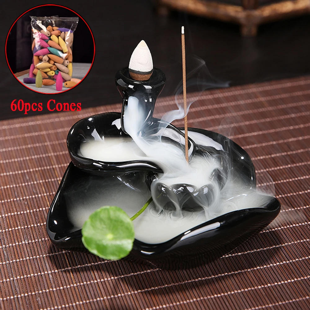 60Pcs Handicraft Incense Waterfall Smoke Ceramic Backflow Burners Ornament Holder Censer White Sage Incense Home Decor Fresh Air
60Pcs Handicraft Incense Waterfall Smoke Ceramic Backflow Burners Ornament Holder Censer White Sage Incense Home Decor Fresh Air