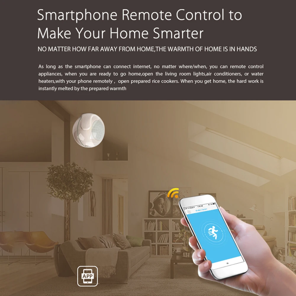 Smart Wifi PIR Motion Sensor Detector Built In Battery Infrared Sensor for Smart Home Automation Work with IFTTT
Smart Wifi PIR Motion Sensor Detector Built In Battery Infrared Sensor for Smart Home Automation Work with IFTTT