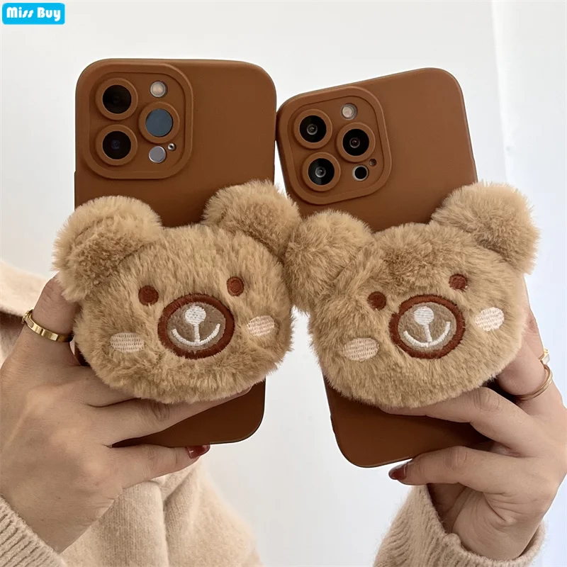 Plush Cute Bear Phone Fur Cases for iPhone 11 12 13 Pro Max 13 Mini SE 2020 X XS Max XR 7 8 Plus Capa Matte TPU Slim Back Cover
Plush Cute Bear Phone Fur Cases for iPhone 11 12 13 Pro Max 13 Mini SE 2020 X XS Max XR 7 8 Plus Capa Matte TPU Slim Back Cover