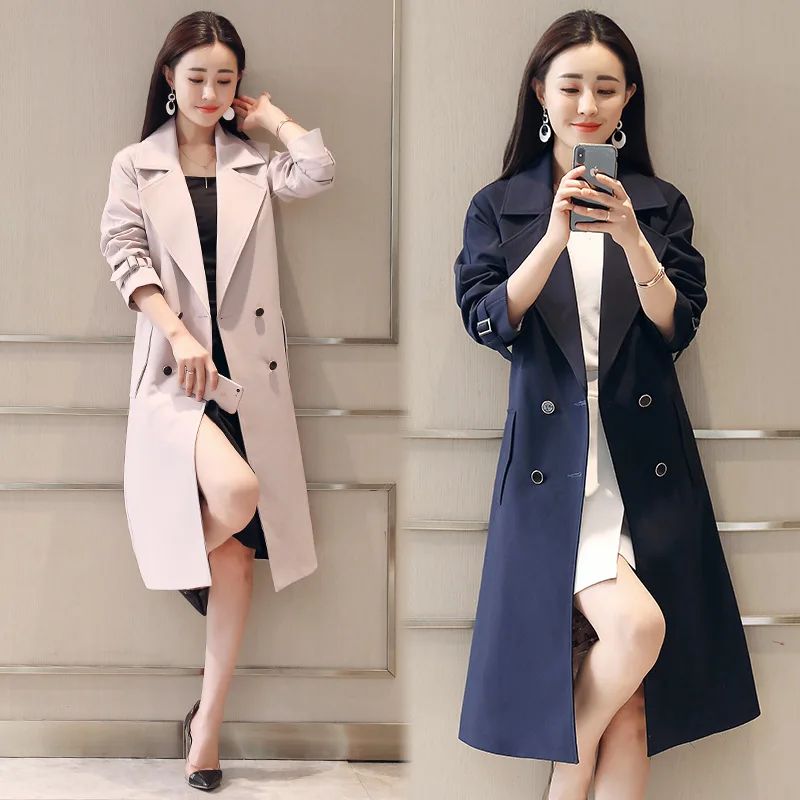 High end Ms.popular windbreaker in the long section 2019 spring and autumn new slim slimming temperament long solid color coat
High end Ms.popular windbreaker in the long section 2019 spring and autumn new slim slimming temperament long solid color coat