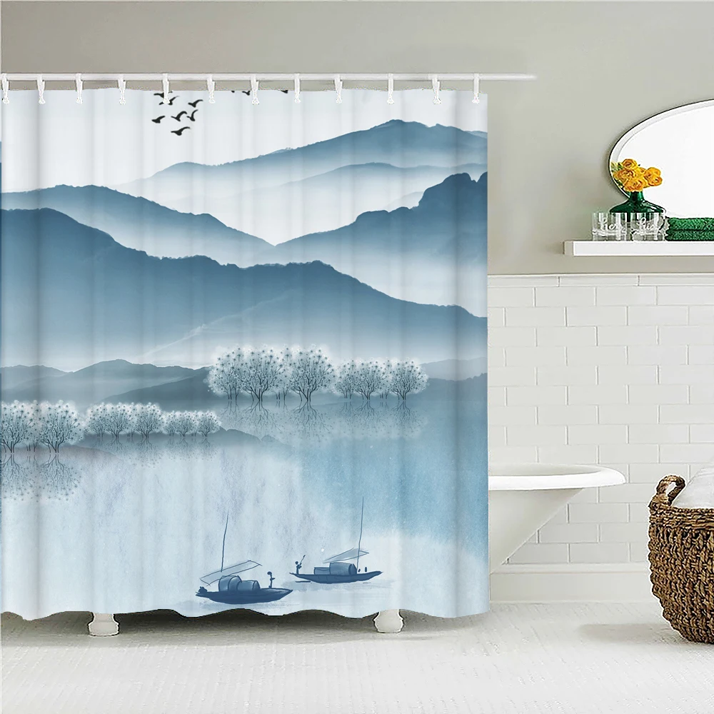 landscape Shower Curtains Bathroom Curtain Chinese style ink painting Forest Scenery Waterproof Bath Curtain Decorate with Hooks
landscape Shower Curtains Bathroom Curtain Chinese style ink painting Forest Scenery Waterproof Bath Curtain Decorate with Hooks