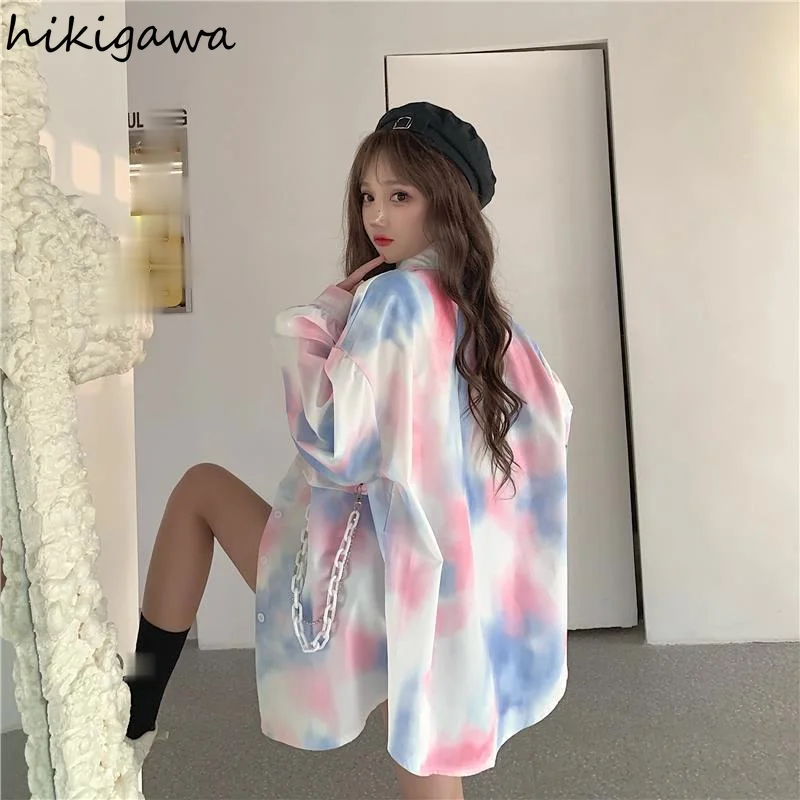 Hikigawa Shirts Women Turn Down Collar Mid Length Camisas Full Sleeve Korean Loose Blouse Fashion Student Harajuku Blusas 2021
Hikigawa Shirts Women Turn Down Collar Mid Length Camisas Full Sleeve Korean Loose Blouse Fashion Student Harajuku Blusas 2021