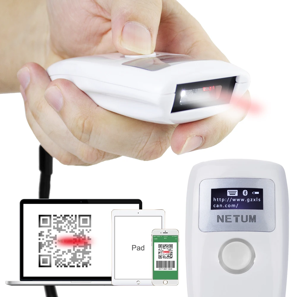 NETUM беспроводной Bluetooth CCD сканер штрих-кода и портативный Z2S 2D QR Pdf417 считыватель