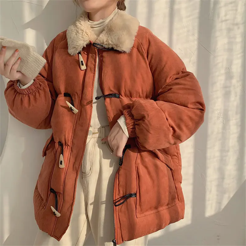 HziriP Orange Thicken High Quality Tops Vintage Hot 2021 Korean Chic Winter Fashion Women New Elegant Warm Solid Loose Coats
HziriP Orange Thicken High Quality Tops Vintage Hot 2021 Korean Chic Winter Fashion Women New Elegant Warm Solid Loose Coats