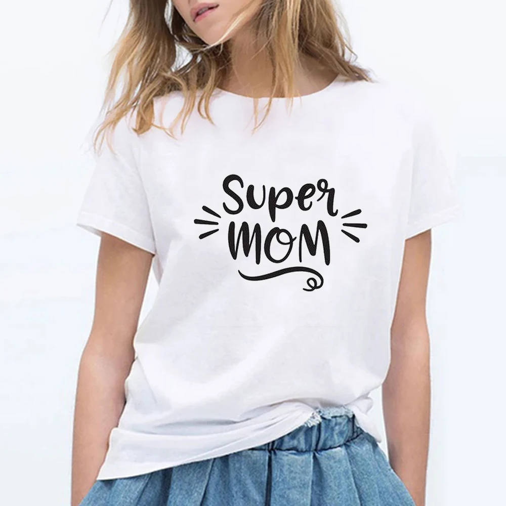 Super Mom Summer Women Casual Loose T-shirt O-Neck Short-sleeved Funny Letter Top Korean Clothes Tee Streetwear Top Female
Super Mom Summer Women Casual Loose T-shirt O-Neck Short-sleeved Funny Letter Top Korean Clothes Tee Streetwear Top Female