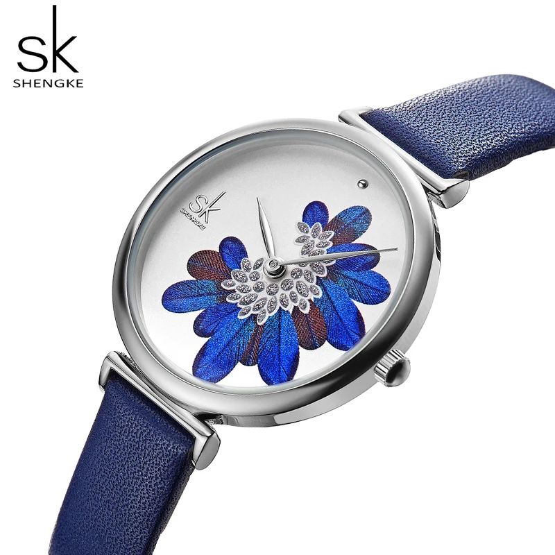 Shengke Fashion Blue Feather Women Watches Top Brand Luxury Leather Strap Wristwatch Women Elegant Clock Quartz Ladies Watch
Shengke Fashion Blue Feather Women Watches Top Brand Luxury Leather Strap Wristwatch Women Elegant Clock Quartz Ladies Watch
