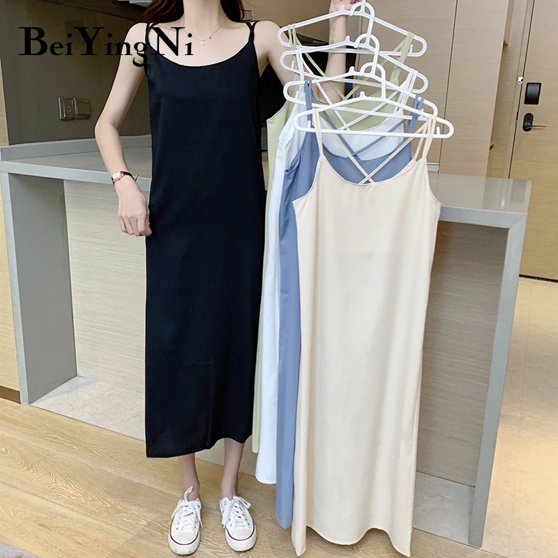 Beiyingni Women Blusas Straps Dress Solid Color Vintage Backless Loose Plus Size Chiffon Chic Korean Dress Blue Sundress Womens
Beiyingni Women Blusas Straps Dress Solid Color Vintage Backless Loose Plus Size Chiffon Chic Korean Dress Blue Sundress Womens