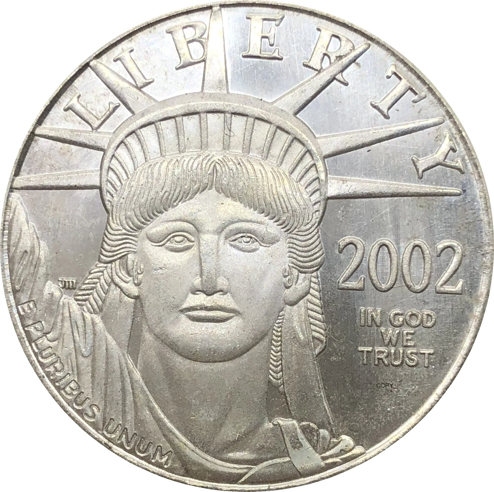 

Соединенные Штаты, Америка, 2002 Вт, в Бог, мы доверяем свободе, монета США, искусственная, одна унция, 1 унция, слитка, Посеребренная копия, памя...