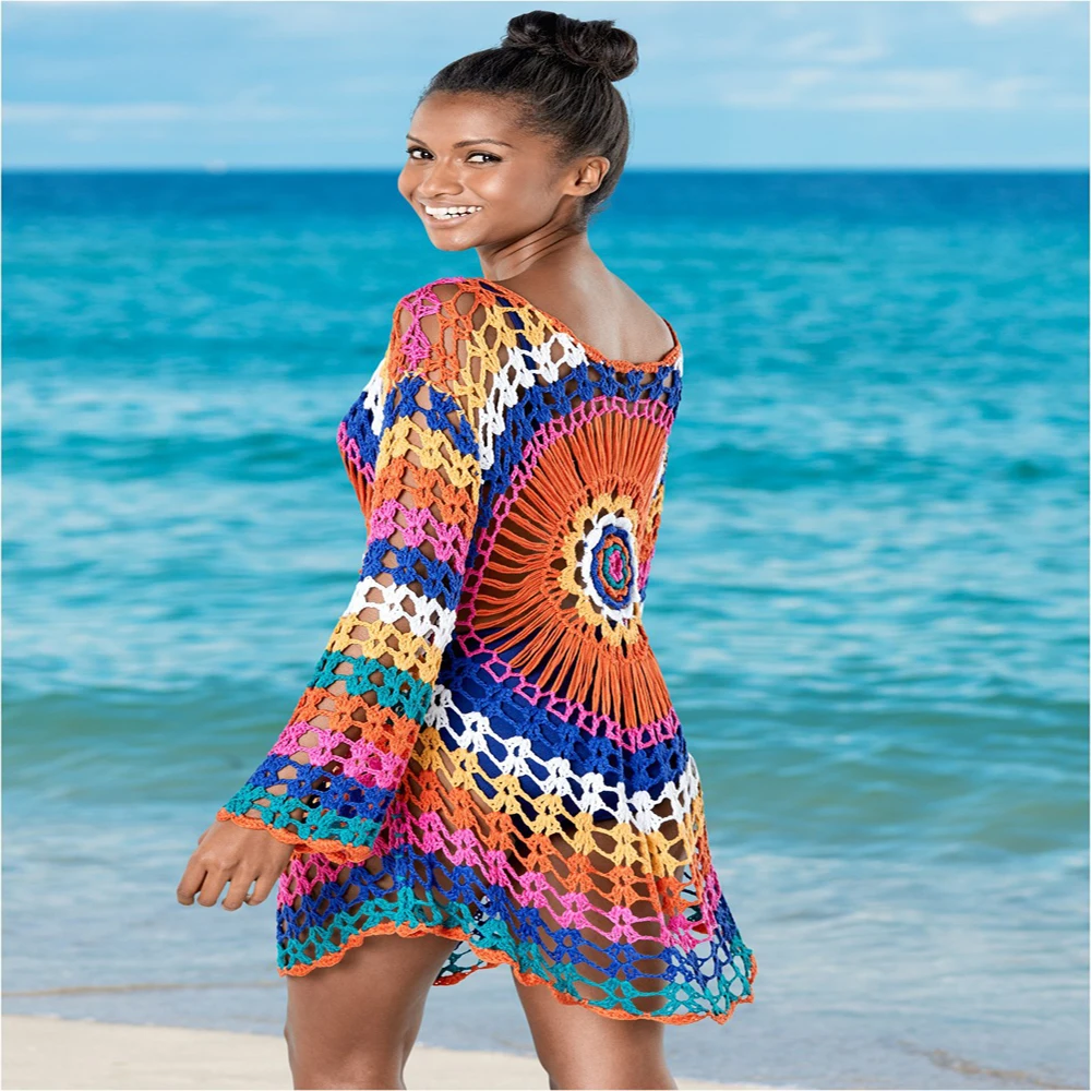 2021 Sexy Beach Women Dress Handmade Top Crochet Long Sleeves Cover Up Hoodie Knitted Hollow Loose Bikini Mesh Skirt Swimsuit
2021 Sexy Beach Women Dress Handmade Top Crochet Long Sleeves Cover Up Hoodie Knitted Hollow Loose Bikini Mesh Skirt Swimsuit