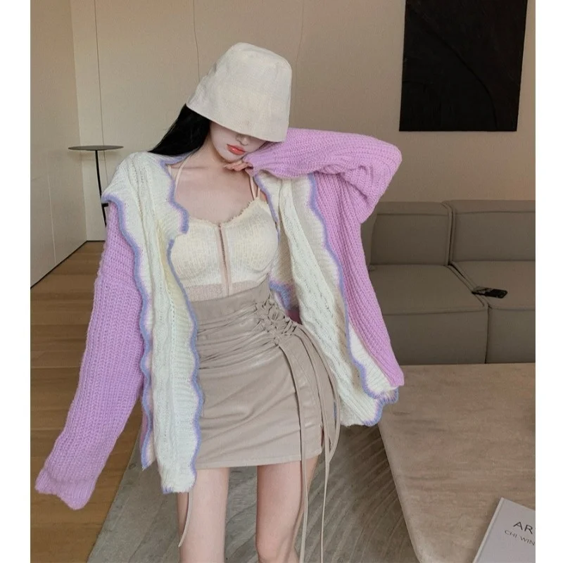 

Sweaters Women's Clothing Loose Outer Wear Idle Style Ear Design Sense Knitwear Top Autumn and Winter Cardigan Coat