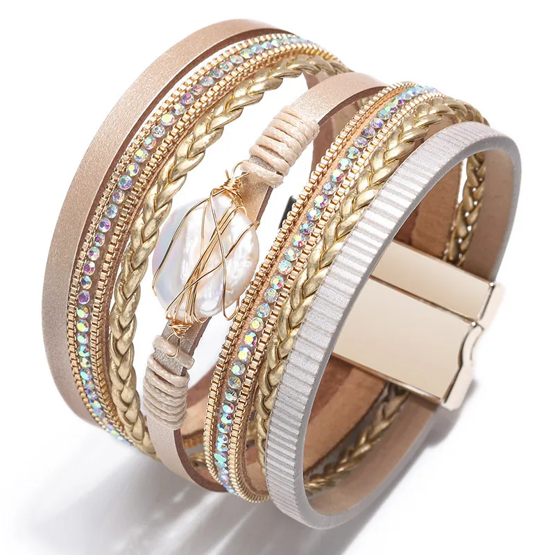 European And American Popular Woven Natural Shell Baroque Tussaud Pearl Women's Bracelet
European And American Popular Woven Natural Shell Baroque Tussaud Pearl Women's Bracelet