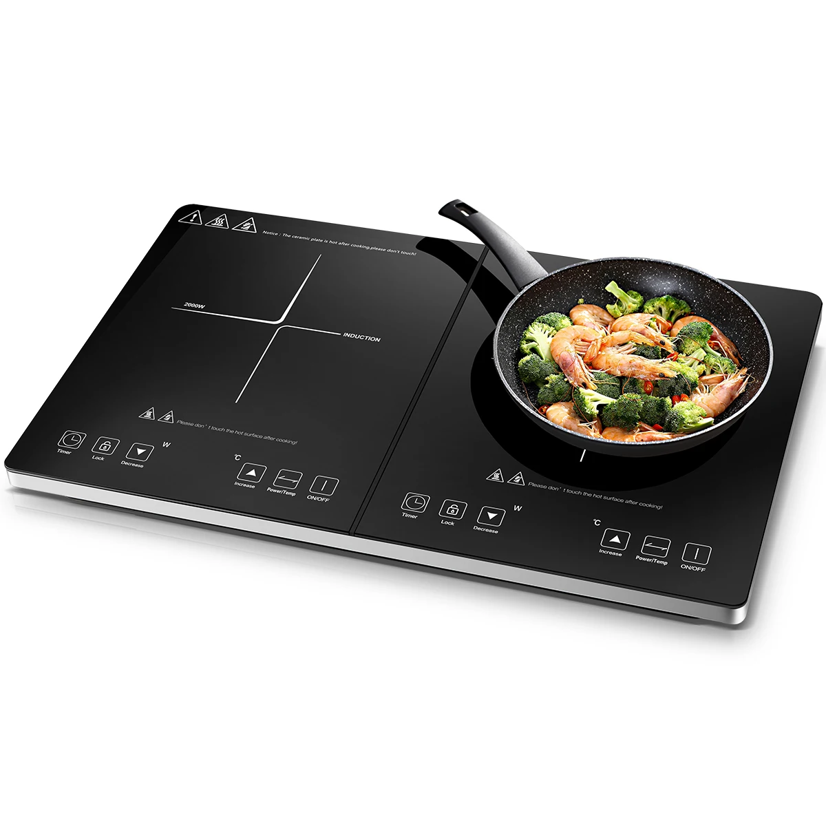 Домашняя двойная индукционная плита AMZCHEF 2800 Вт водонепроницаемая электрическая