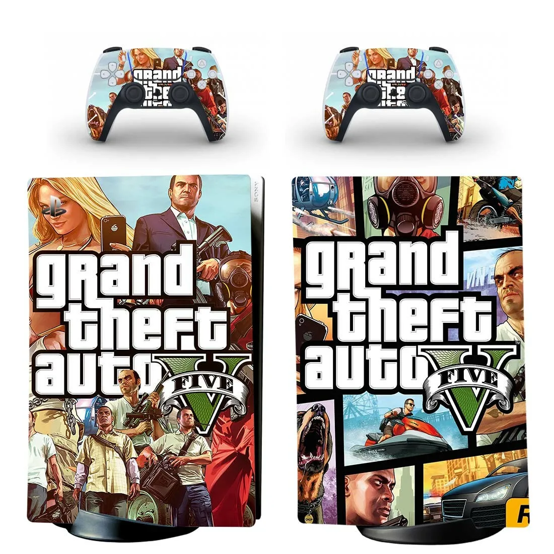 Виниловая наклейка Grand Theft Auto GTA PS5 Стикеры для консоли PlayStation 5 и контроллеров |