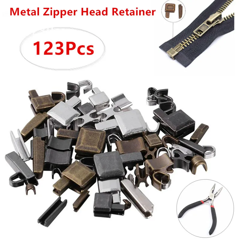 24/123Pcs Set Metal Zipper Head Sliders Retainer Insertion Pin Zipper Top Stop Accessories Plug Zipper Repair Kit for Clothes
24/123Pcs Set Metal Zipper Head Sliders Retainer Insertion Pin Zipper Top Stop Accessories Plug Zipper Repair Kit for Clothes