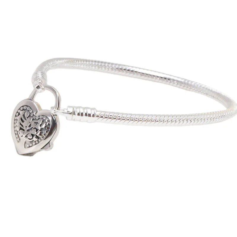 Original 925 Sterling Silver Fashion Heart Family Tree Snake Bone Pan Bracelet For Women Wedding Gift Fashion Jewelry
Original 925 Sterling Silver Fashion Heart Family Tree Snake Bone Pan Bracelet For Women Wedding Gift Fashion Jewelry