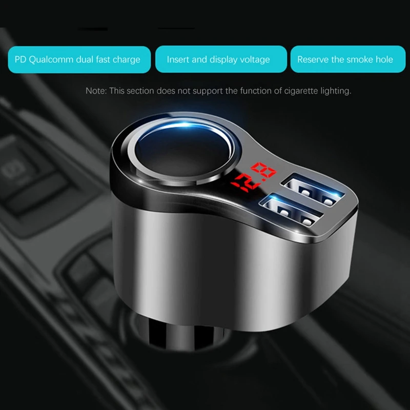 Car Charger Power Adapter Dual USB with Digital Display Fast Charge Cigarette- Lighter Charger with Voltage Display
Car Charger Power Adapter Dual USB with Digital Display Fast Charge Cigarette- Lighter Charger with Voltage Display