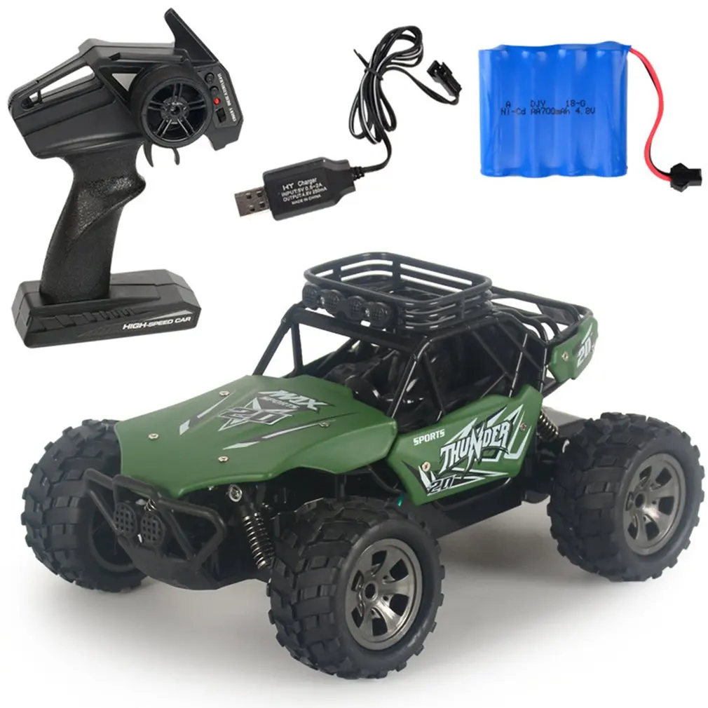 2.4G Wireless Remote Control Cross Country Climbing Car 1:18 USB Charging Car With Shock Absorber Thick Tire
2.4G Wireless Remote Control Cross Country Climbing Car 1:18 USB Charging Car With Shock Absorber Thick Tire