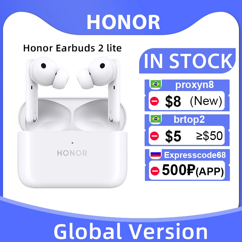 Global Version HONOR Earbuds 2 Lite TWS Wireless Bluetooth Earphone AAC Active Noise Cancellation Bluetooth 5.2 For Honor 50 Pro
Global Version HONOR Earbuds 2 Lite TWS Wireless Bluetooth Earphone AAC Active Noise Cancellation Bluetooth 5.2 For Honor 50 Pro