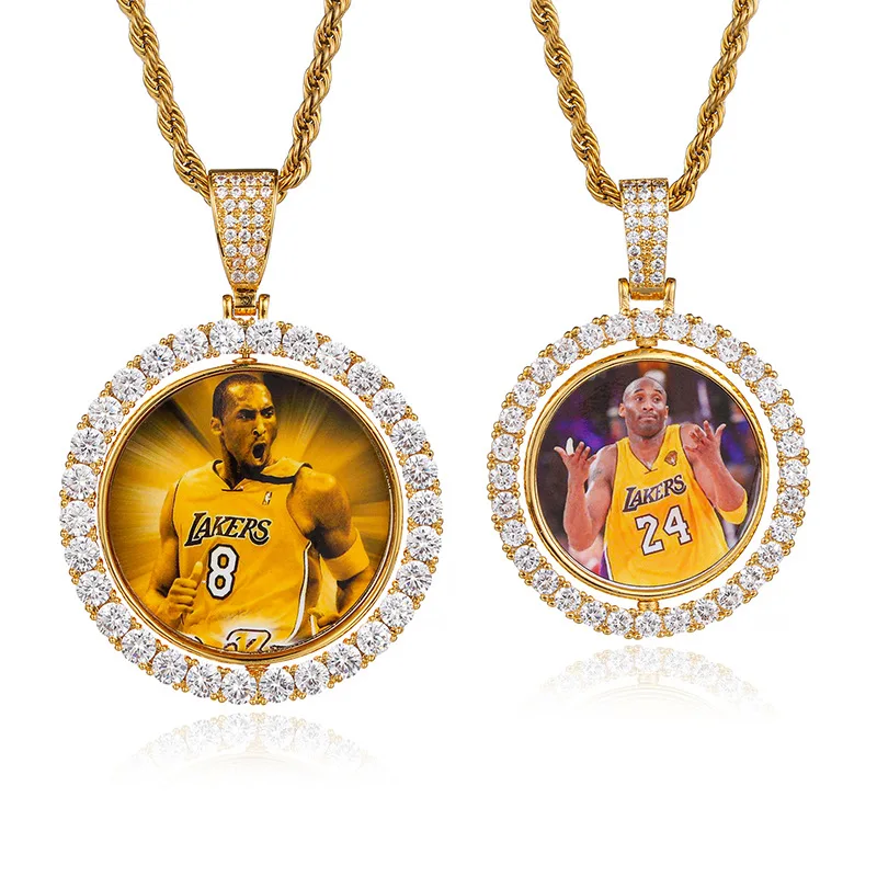 GoldButterfly Custom Photo Rotating Double-sided Medallions Pendant Necklace With 4mm Tennis Chain Zircon Men's Hip Hop Jewelry
GoldButterfly Custom Photo Rotating Double-sided Medallions Pendant Necklace With 4mm Tennis Chain Zircon Men's Hip Hop Jewelry