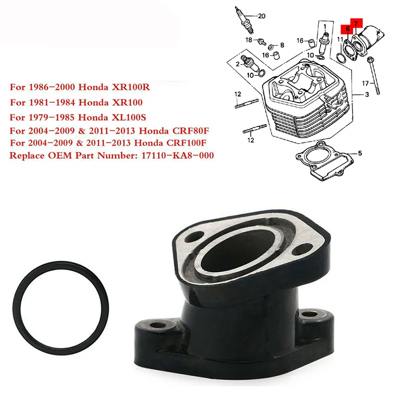 Moto Intake Manifold Carburetor Adapter 17110-KA8-000 For Honda CRF80F CRF100F XL1000S XR100 XR100R CRF XL XR 80 100 1000
Moto Intake Manifold Carburetor Adapter 17110-KA8-000 For Honda CRF80F CRF100F XL1000S XR100 XR100R CRF XL XR 80 100 1000