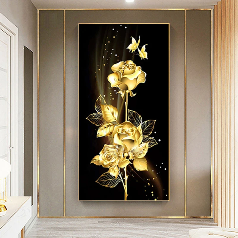 Алмазная живопись 5D "сделай сам" Золотая Роза полная вышивка