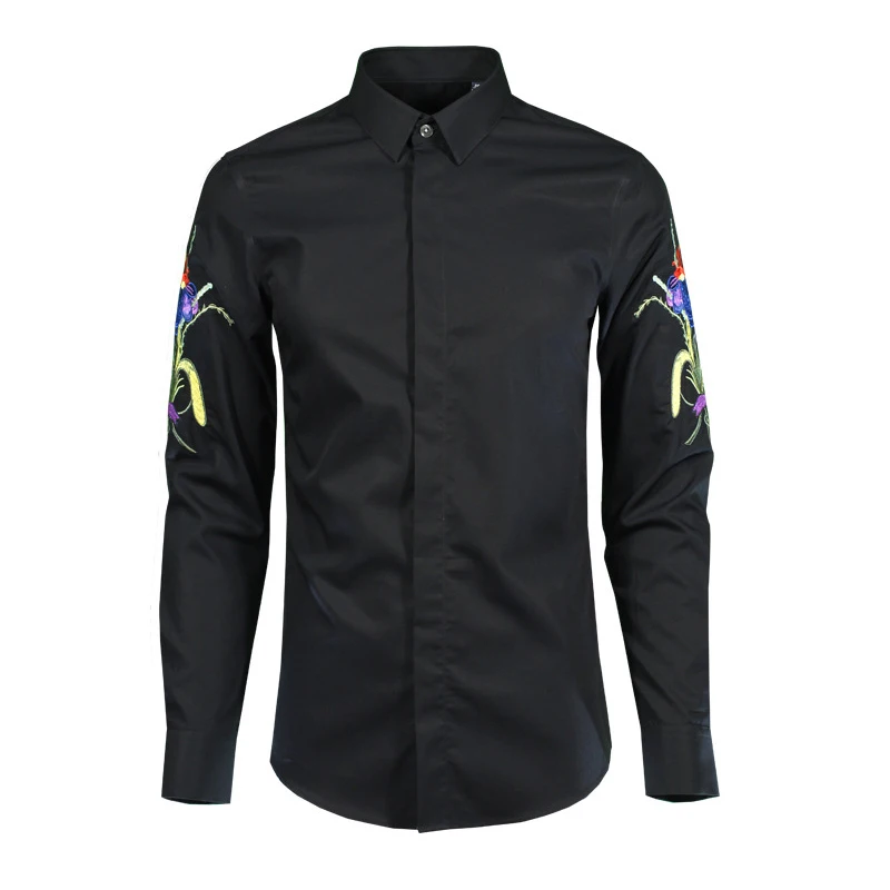 2020 100% Cotton Men Shirt Luxury Flower Embroidered Long Sleeve Mens Dress Shirt Camisa Masculina Mens Shirts Casual Slim Fit
2020 100% Cotton Men Shirt Luxury Flower Embroidered Long Sleeve Mens Dress Shirt Camisa Masculina Mens Shirts Casual Slim Fit