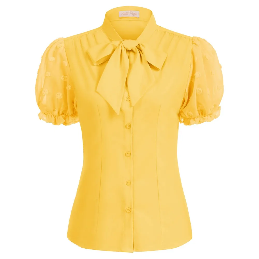 Belle Poque Summer Shirts Vintage Women Bow-Knot Decorated Shirt Short Sleeve Stand Collar Tops Patchwork Elegant Fashion Ladies
Belle Poque Summer Shirts Vintage Women Bow-Knot Decorated Shirt Short Sleeve Stand Collar Tops Patchwork Elegant Fashion Ladies
