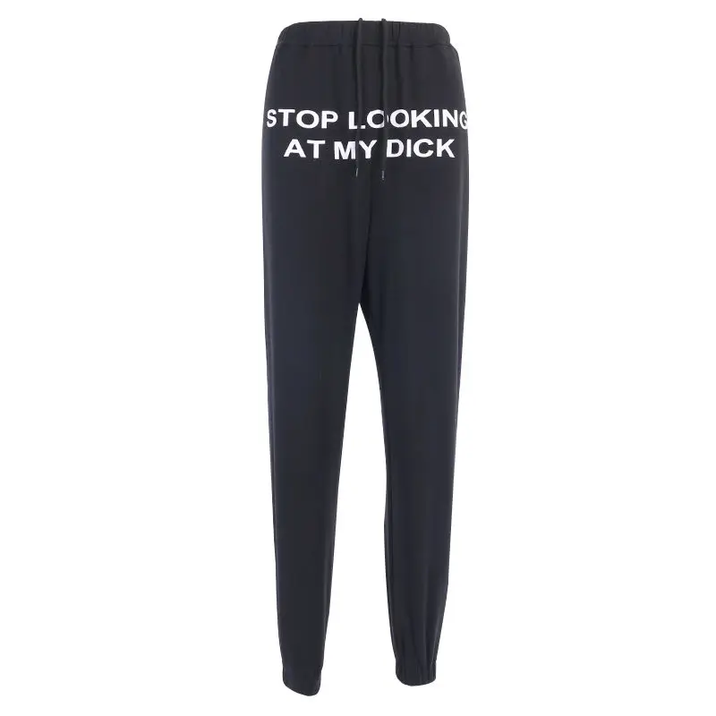 Sweat Pant Letter Print Pantalon Mujer Cotton Joggers Women High Waist Black Casual Trouser Hip Hop Funny Sweatpants Loose Femme
Sweat Pant Letter Print Pantalon Mujer Cotton Joggers Women High Waist Black Casual Trouser Hip Hop Funny Sweatpants Loose Femme