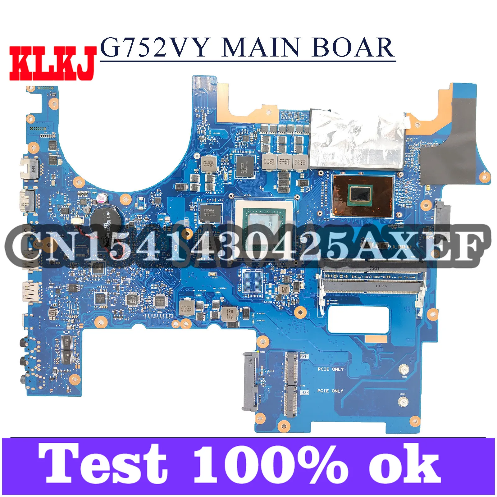 KLKJ G752VY Laptop Motherboard For ASUS ROG G752VT G752VL G752V Original Mainboard I7-6700HQ GTX970M-3GB
KLKJ G752VY Laptop Motherboard For ASUS ROG G752VT G752VL G752V Original Mainboard I7-6700HQ GTX970M-3GB