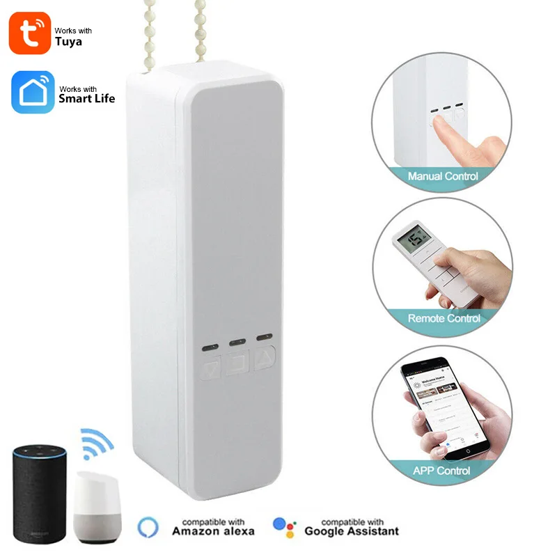 Tuya WiFi Smart Motorized Chain Roller Blinds Pull Bead Curtain Motor Work For Alexa Google Home Electric Curtain Motor RSH-MC08
Tuya WiFi Smart Motorized Chain Roller Blinds Pull Bead Curtain Motor Work For Alexa Google Home Electric Curtain Motor RSH-MC08