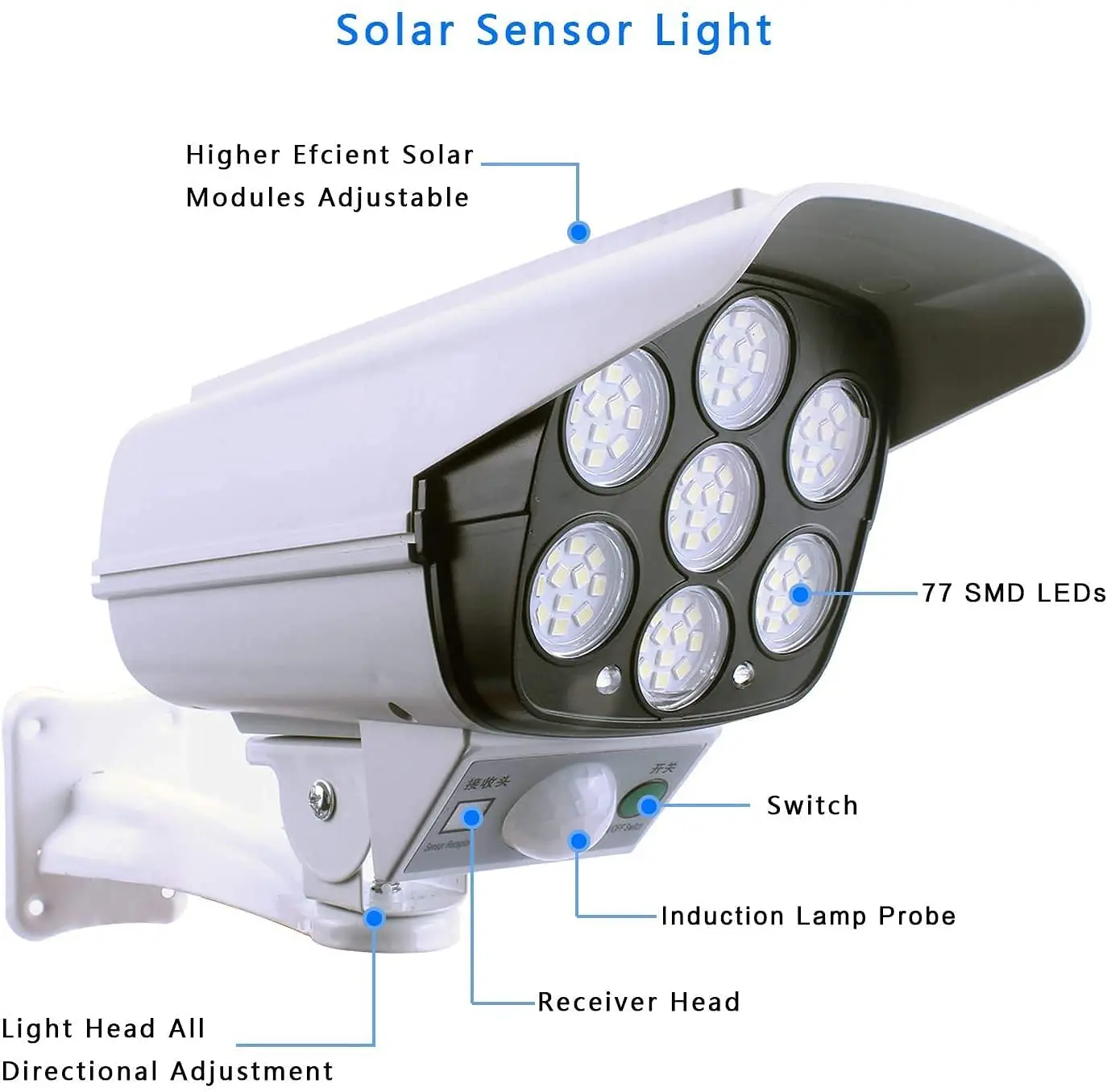 Solar Light Outdoor Motion Sensor Security Dummy Camera Led Solar Lamp Outdoor IP65 Waterproof Solar Lights for Garden Spotlight
Solar Light Outdoor Motion Sensor Security Dummy Camera Led Solar Lamp Outdoor IP65 Waterproof Solar Lights for Garden Spotlight