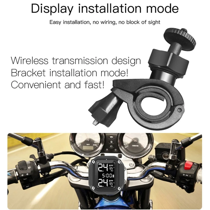 Motorcycle High-precision Tire Pressure Monitor Wireless Monitoring System Alarm
Motorcycle High-precision Tire Pressure Monitor Wireless Monitoring System Alarm