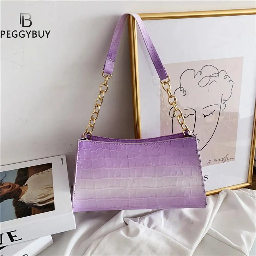 Casual Women Gradient Color PU Leather Alligator Pattern Shoulder Underarm Bag Casual Ladies Chain Small Handbags and purse
Casual Women Gradient Color PU Leather Alligator Pattern Shoulder Underarm Bag Casual Ladies Chain Small Handbags and purse