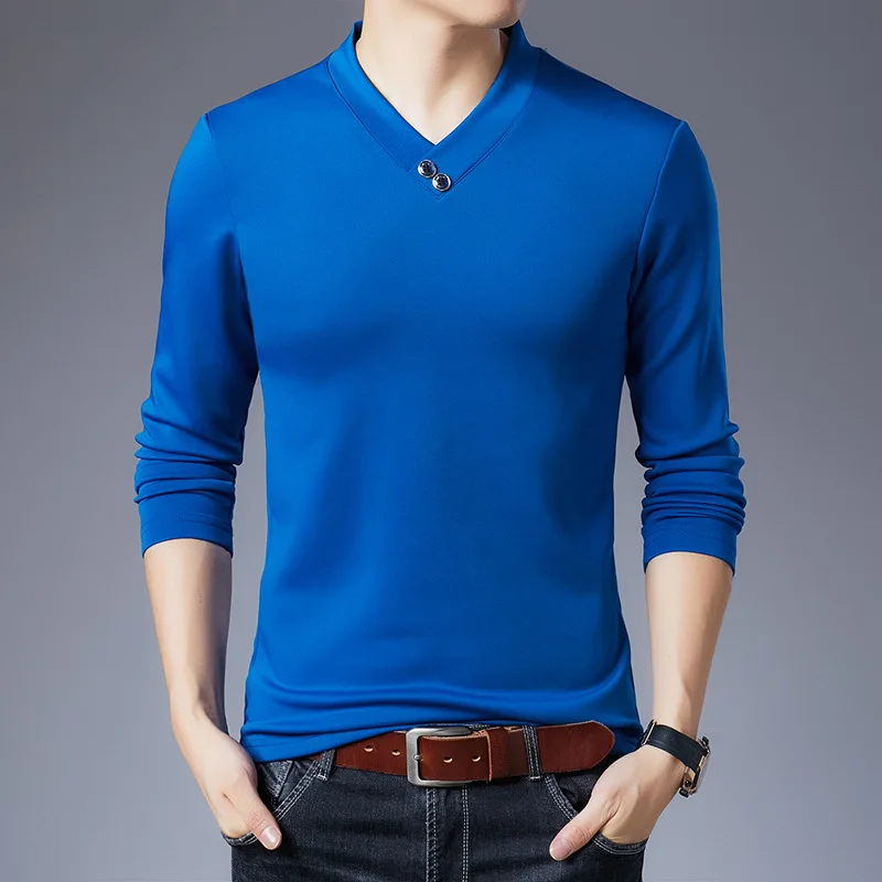 2021 Spring Autumn New Men's Long-sleeved V-neck T-shirt Bottoming Solid Color Fashion Casual Young Men's T-shirt Thin Section
2021 Spring Autumn New Men's Long-sleeved V-neck T-shirt Bottoming Solid Color Fashion Casual Young Men's T-shirt Thin Section