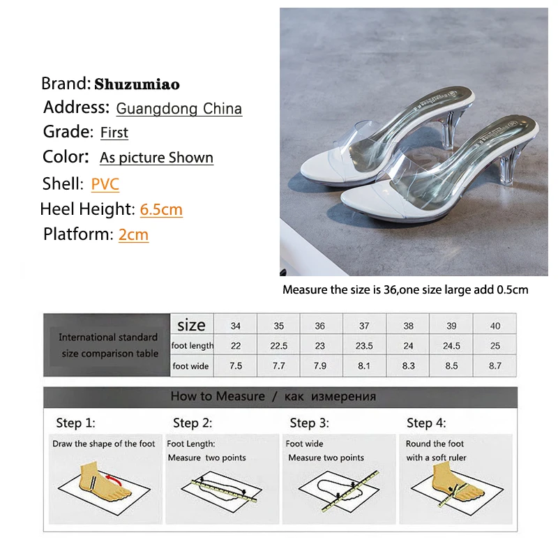 2020 PVC Women Slippers Fashion Sexy High Heeled 6.5CM Women Sandals Clear Heels Open Toe Mules Transparent Female Party Shoes
2020 PVC Women Slippers Fashion Sexy High Heeled 6.5CM Women Sandals Clear Heels Open Toe Mules Transparent Female Party Shoes