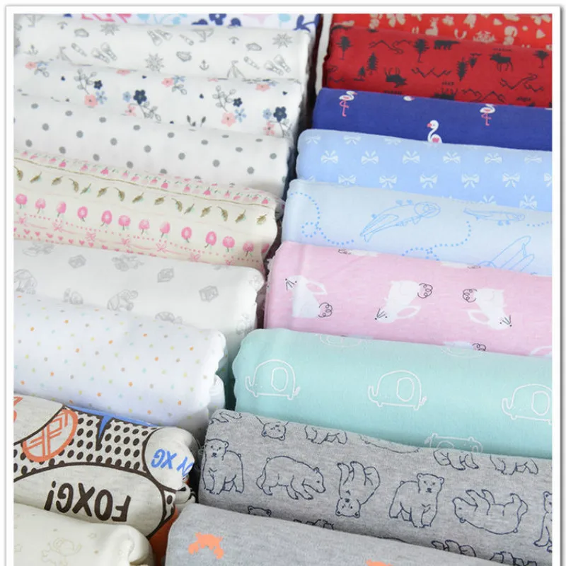 Infant Baby Cotton Fabric Double-Sided Knitted Strechy Jersey Fabrics for DIY baby clothing making fabric
Infant Baby Cotton Fabric Double-Sided Knitted Strechy Jersey Fabrics for DIY baby clothing making fabric