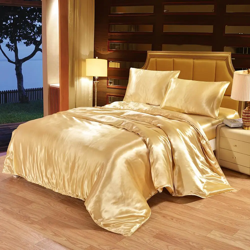40Satin Silk Bedding Set Luxury Queen King Size Bed Set Quilt Duvet Cover Linens And Pillowcase For Single Double Bedclothes
40Satin Silk Bedding Set Luxury Queen King Size Bed Set Quilt Duvet Cover Linens And Pillowcase For Single Double Bedclothes