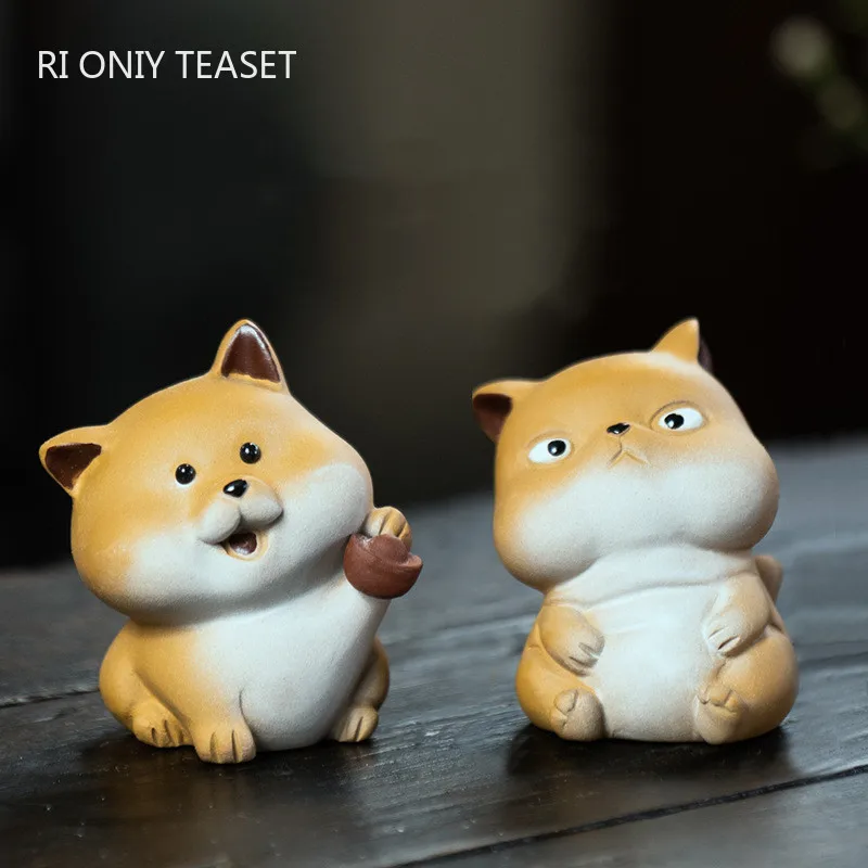 Cute Chinese Zodiac Dog Statue Ornaments Yixing Purple Clay Tea Pet Handmade Sculpture Crafts Home Tea Set Decoration Art
Cute Chinese Zodiac Dog Statue Ornaments Yixing Purple Clay Tea Pet Handmade Sculpture Crafts Home Tea Set Decoration Art