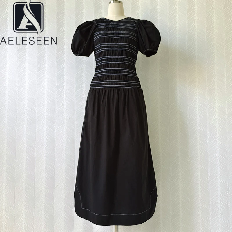 AELESEEN 2021 High Quality 100% Cotton Dress For Women Puff Sleeve Backless Black White Striped Long Elegant Holiday Dress
AELESEEN 2021 High Quality 100% Cotton Dress For Women Puff Sleeve Backless Black White Striped Long Elegant Holiday Dress