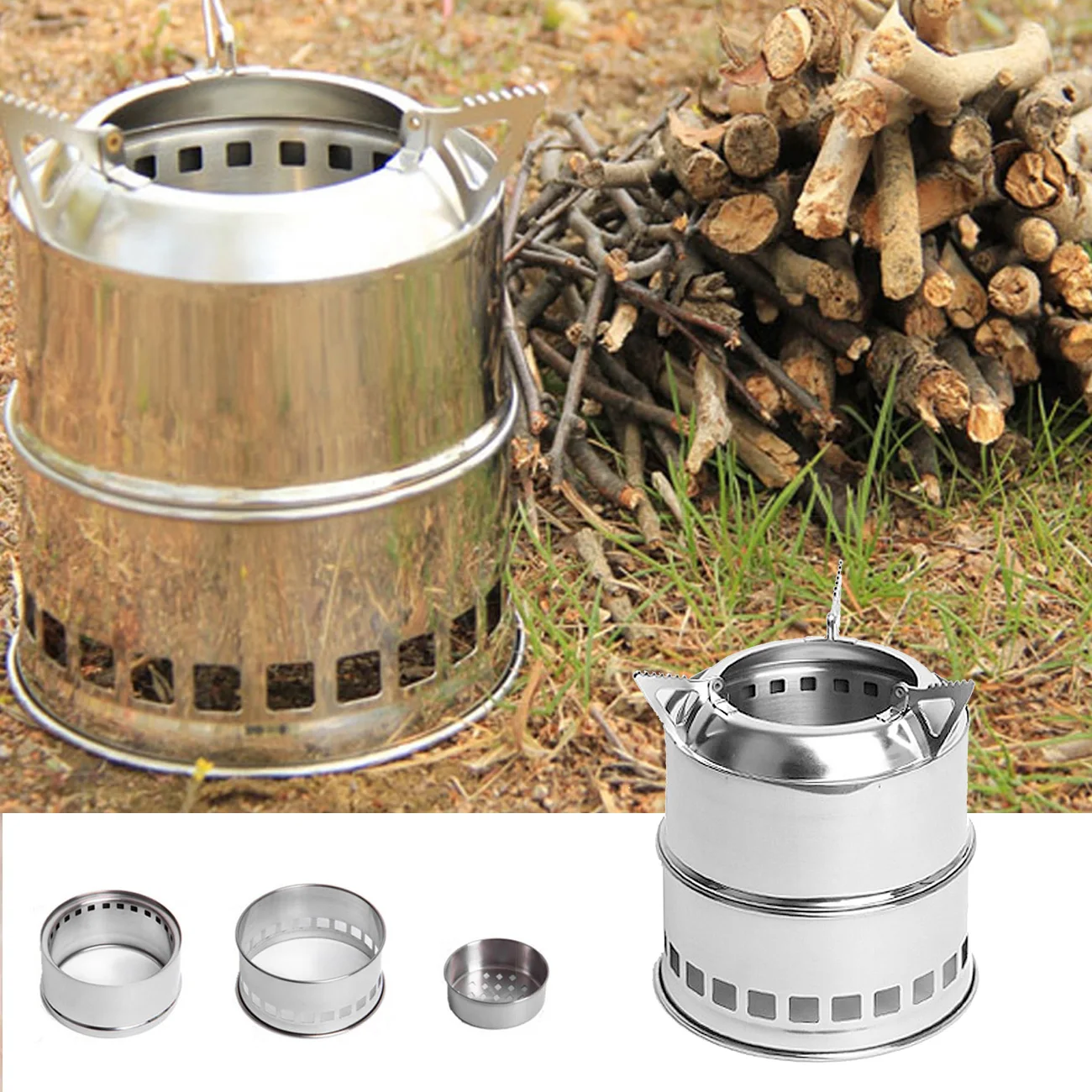 Foldable Wood Stove Camping Wood Burner Stainless Steel Portable Outdoor Cooking Burner Wood Heater for Hiking Fishing BBQ
Foldable Wood Stove Camping Wood Burner Stainless Steel Portable Outdoor Cooking Burner Wood Heater for Hiking Fishing BBQ