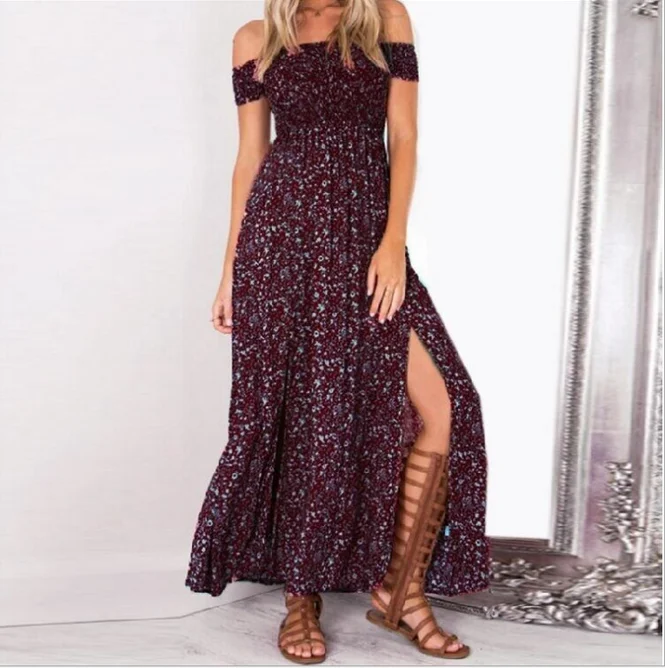 2020 Casual Womens Ladies Dresses Summer off shoulder Boho Dress Casual Floral Beach Long Sundress
2020 Casual Womens Ladies Dresses Summer off shoulder Boho Dress Casual Floral Beach Long Sundress